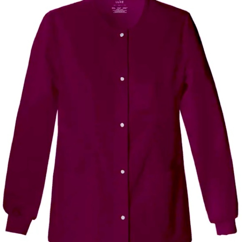 Cherokee Luxe button up scrub jacket, new without tags, size Large.